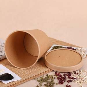 Prix d'usine 32oz papier kraft soupes collations seau en papier à emporter bol en papier alimentaire jetable personnalisé - Product Image 6