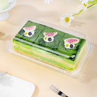 Boîte d'emballage rectangulaire transparente pour gâteau au fromage glacé, mousse, boîte de conditionnement en plastique PET transparent avec couvercle