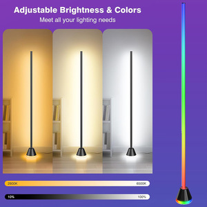 Lampe sur pied haut de gamme avec capteur sonore intelligent. Éclairage d'ambiance décoratif dans le coin près du canapé dans le salon. - Product Image 2