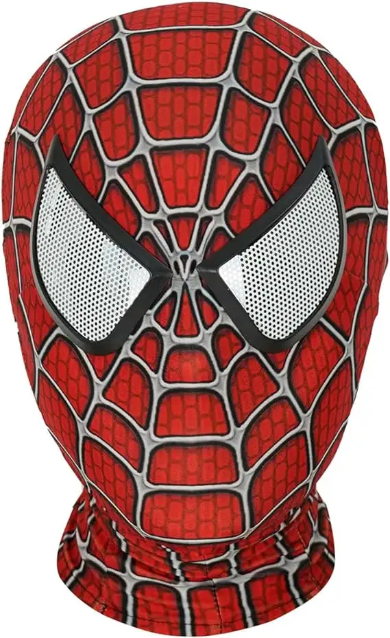 Deluxe Spiderman visiera maschera traspirante poliestere materiale per adulti per Halloween Cosplay feste in maschera