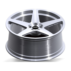 ล้อแม็กซ์อะลูมิเนียมน้ำหนักเบาแบบห้าก้าน ขัดเงาสีเงิน ดีไซน์เว้า สำหรับ<span class=keywords><strong>รถ</strong></span>แข่ง คุณภาพสูง ผลิตด้วยเครื่อง CNC - Product Image 3