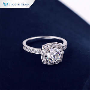 Bague Tianyu en argent S925 avec moissanite 1ct 0.5ct, style halo éblouissant pour le quotidien et les occasions festives - Product Image 3