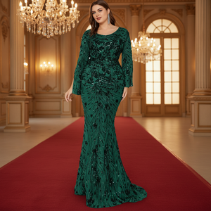 Nouvelle robe <span class=keywords><strong>de</strong></span> soirée longue à sequins <span class=keywords><strong>de</strong></span> <span class=keywords><strong>grande</strong></span> <span class=keywords><strong>taille</strong></span>, amincissante, à queue <span class=keywords><strong>de</strong></span> poisson, pour femmes, tenue <span class=keywords><strong>de</strong></span> soirée pour femmes - Product Image 1