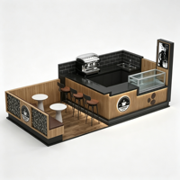 Kiosque à café personnalisé pour centre commercial avec espace de restauration, stand de café intérieur, comptoir de café, kiosque à boissons avec vitrine à pâtisserie