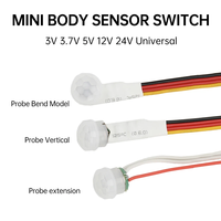 IKSLED 3.7V 5V 12V 24V 3A Capteur de mouvement PIR à détection tactile avec minuterie et interrupteur automatique, certification CE, garantie 1 an pour la cuisine