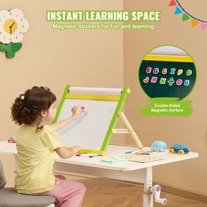 Caballete de arte para niños de Mesa 3 en 1 con pizarra magnética de doble cara, herramienta educativa multifuncional - Product Image 4