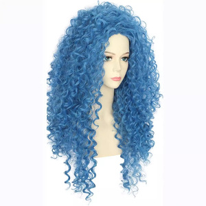 Peluca de cosplay <span class=keywords><strong>Jerry</strong></span> Curl azul para mujer, inspirada en <span class=keywords><strong>la</strong></span> <span class=keywords><strong>película</strong></span> Descendants 4 Starlight Inheritance, hecha a máquina, para uso diario. - Product Image 2