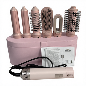 1000W 5合1多式热风造型套装吹风机刷子直发器卷发器吹风机造型梳子，便于旅行使用 - Product Image 1