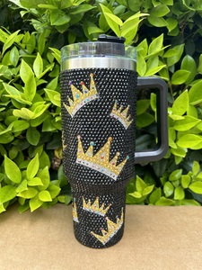 Vasos de diamantes de imitación de Mardi Gras Bling de acero inoxidable de 40oz, tazas de diamantes de imitación de Carnaval Mambo personalizadas para regalos de vacaciones - Product Image 5