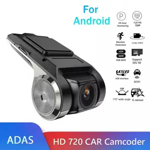 Câmera automotiva preta usb para direção, filmadora automotiva, versão noturna, hd, android, para celular, gravador de carro