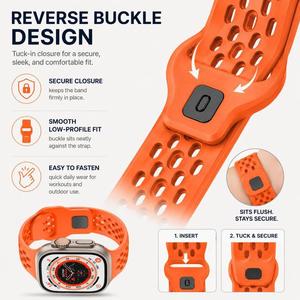 <span class=keywords><strong>Correas</strong></span> de Reloj Deportivas Transpirables de Silicona Upro para <span class=keywords><strong>Apple</strong></span> <span class=keywords><strong>Watch</strong></span> Series 10 9 8 7 SE 41/45mm, Correa de Malla con Hebilla para iWatch 11 Ultra 2 - Product Image 3