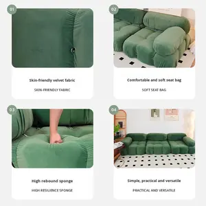 أريكة ماريو القطاعية العصرية ذات التصميم المميز، مصنوعة من القماش، مناسبة لغرفة المعيشة الحديثة والشقق الصغيرة وغرف النوم، مزدوجة صغيرة الحجم - Product Image 4