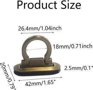 Fermoirs ovales à verrouillage rotatif en alliage de zinc, style anneau, pour sacs à main, fermoirs à bascule, boucles torsadées, attaches pour sacs à main et sacs à bandoulière DIY - Product Image 2