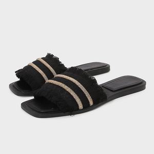 Sandalias Planas de Plataforma Versátiles para Mujer, Verano 2025, Casuales, para Vacaciones en la Playa, con Parte Superior Sintética Transpirable y Decoración de Borlas - Product Image 4