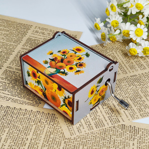 Hand Crank hộp nhạc bằng gỗ-Hộp Quà Tặng âm nhạc di động cổ điển với giai điệu, hoàn hảo cho trẻ em & nhà sưu tập - Product Image 3