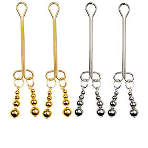 SM esaret oyunu üç kafa kabak boncuk zincir klitoris klip meme kelepçe paslanmaz çelik koşum seks oyuncakları - Product Image 2