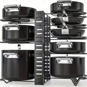 Étagère de rangement de cuisine, meuble sous évier multi-niveaux, comptoir réglable, rangement du sol au plafond, étagère séparée pour casseroles - Product Image 5
