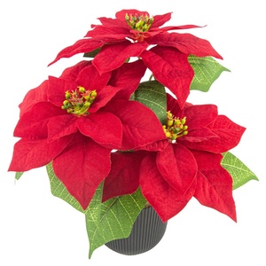 Flores Navideñas Artificiales H543, <span class=keywords><strong>Flor</strong></span> <span class=keywords><strong>de</strong></span> <span class=keywords><strong>Pascua</strong></span> en Macetas <span class=keywords><strong>de</strong></span> Plástico, Popular para Decoración Navideña <span class=keywords><strong>de</strong></span> Escritorio, Hogar y Sala <span class=keywords><strong>de</strong></span> Estar - Product Image 5