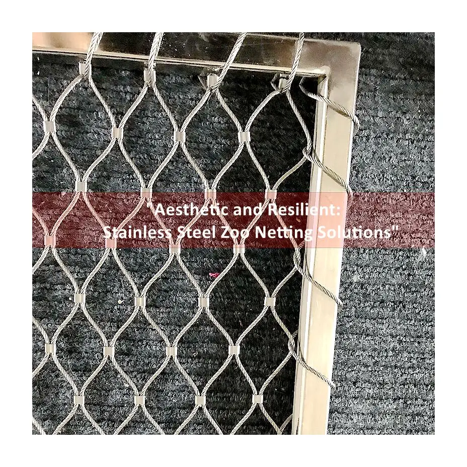 Ferruled Inox Cable Monkey Enclosure Flexible Animal Cages Ferrule Type Ss Wire Rope Mesh Netting