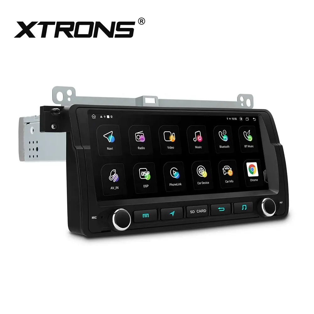 Pemutar Video Mobil, XTRONS 1 Din Android 12 Carplay Bawaan DSP Android Auto Radio untuk BMW E46 Rover 75 Stereo Mobil Android