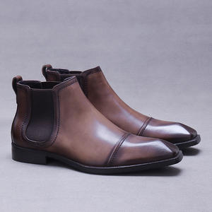 Bottes Chelsea montantes décontractées en cuir véritable pour homme, style vintage de luxe, personnalisables, légères, à enfiler, pour automne-hiver 2025 - Product Image 3