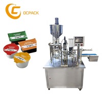 Machine de remplissage et de scellage rotative pour coupelles de sauce, mayonnaise et crème d'ail