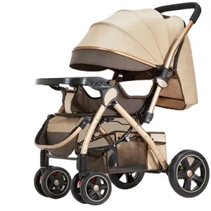 Voiture de voyage Portable pliable, luxueuse pour bébé, cadre en aluminium, avec Logo, pour nouveau-né, poussette imprimée