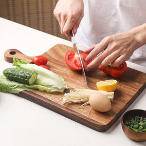 Planche à découper en bois d'acacia massif, multi-tailles, personnalisée, pour <span class=keywords><strong>pizza</strong></span>, steak - Forme rectangulaire, passe au lave-vaisselle - Product Image 5