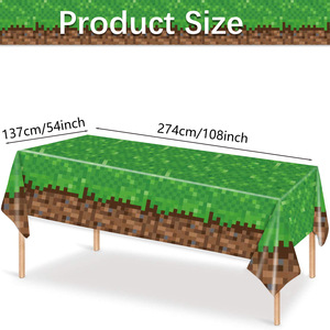 Ensemble de vaisselle sur le thème de <span class=keywords><strong>Minecraft</strong></span> pour fête d'enfants, décorations de jeu Pixel Battle, assiettes et serviettes en papier rondes et carrées jetables - Product Image 3