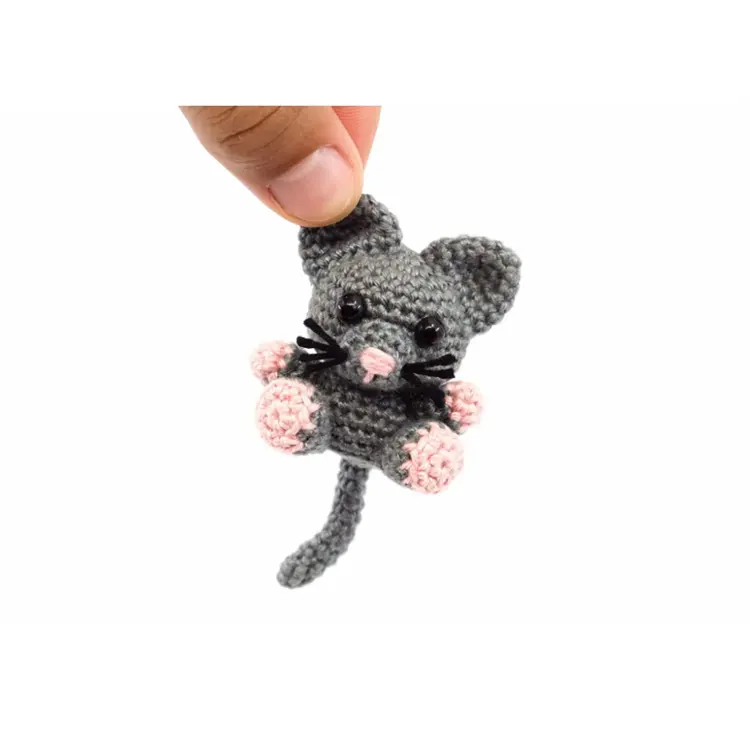 カスタムミニアニマルおもちゃ手作りミニマウスぬいぐるみかぎ針編みミニアミグルミ森の動物