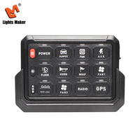 Panel de Interruptores de 12 Canales para Camioneta de Carga, Control Remoto Inalámbrico WiFi, 12V 24V, Retroiluminación RGB con Atenuación, Impermeable IP67