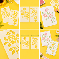 Pochoirs de fleurs découpés au laser en plastique, pochoirs personnalisés pour la création de cartes
