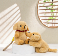 Porte-clés en peluche chien jaune, pendentif de sac à dos, porte-clés animal personnalisé, jouet de poche, petite taille, jouet à main