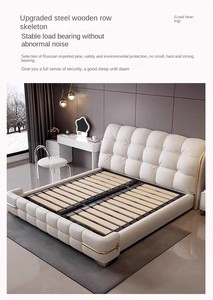 <span class=keywords><strong>Lit</strong></span> Moderne Luxe Doux Taille <span class=keywords><strong>King</strong></span>/Queen Cadre en Bois de Pin 1.8m <span class=keywords><strong>Rangement</strong></span> pour Chambre d'Appartement Design Haut de Gamme - Product Image 4