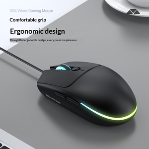 เมาส์แบบมีสายน้ำหนักเบา เงียบไร้เสียง พร้อมไฟ RGB ปรับแสงได้ ใช้ได้กับแล็ปท็อป แท็บเล็ต สำนักงาน และบ้าน - Product Image 3