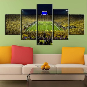 Imagen de estadio de la Casa Grande de fútbol de la Universidad de Michigan, 5 uds., pintura en lienzo, carteles, impresiones, imágenes deportivas de campo, decoración del hogar - Product Image 2