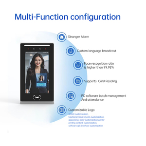Máquina de <span class=keywords><strong>Control</strong></span> de Acceso Biométrico con Lector de Tarjetas Multi-idioma Android de 7 Pulgadas, Sistema de Seguridad con Reconocimiento Facial - Product Image 2