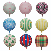 Ballons sphériques 4D en feuille d'aluminium, motif sapin de Noël, flocon de neige, imprimé léopard, nœud décoratif, ballons de fête