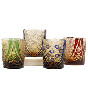 Venta caliente estilo japonés clásico Edo kiriko corte para claro juego de vasos de jugo para boda y fiesta 4PCS perfecto para boda - Product Image 1