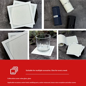 Serviette de table personnalisable transfrontalière pour hôtel, style occidental, pour avion, cocktail, blanche, pliée en forme de fleur, sans nappe - Product Image 3