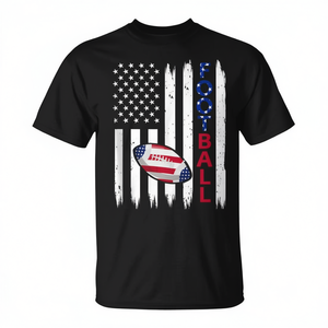 Camiseta patriótica de fútbol americano con bandera de Estados Unidos para hombre, color negro, talla grande - Product Image 2