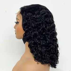 Perruques <span class=keywords><strong>de</strong></span> <span class=keywords><strong>cheveux</strong></span> humains <span class=keywords><strong>bouclés</strong></span> crépus 1B, perruques à fermeture en dentelle 4x4 pour femmes, pré-épilées avec <span class=keywords><strong>cheveux</strong></span> <span class=keywords><strong>de</strong></span> bébé, perruque bob bouclée Jerry vierge birmane - Product Image 2