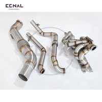 Colector de escape de acero inoxidable SS304 Ecnal para BMW B58 Gen1, kit de tubo de bajada de 3.5 pulgadas (89 mm) para turbo único T4