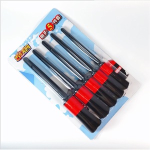 Car Wash <b>Brush</b> Set 5 Piece Black Red Fine Bristle For Air <b>Vents</b> And Gaps Cleaning Detailing Tool - Product Image 1