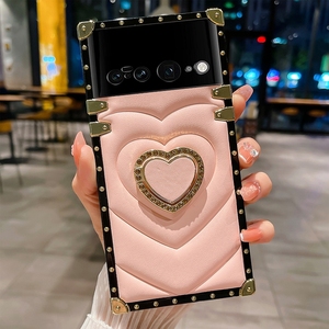 Coque arrière de téléphone à design de cœur fantaisie pour Google Pixel 7, coque pour Google Pixel 6A avec support d'anneau - Product Image 3