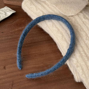 Diadema coreana de hilo de color sólido de 14 cm para mujer, sencilla para uso diario - Product Image 4