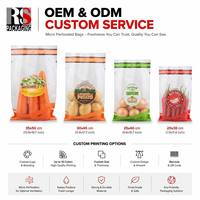 Duurzame micro-perforated warmhoudzakjes van recyclebaar materiaal, food grade, voor het behoud van versheid, geventileerde poly pouch, professionele OEM
