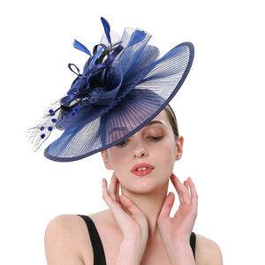 Элегантный преувеличенный Топ-шляпа с разноцветными модными цветами, модное перо, Сетчатое украшение для женской вечеринки, оптовая продажа - Product Image 2