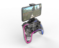 Manette de jeu sans fil 4.0 BLE+EDR avec double vibration, bouton Turbo, détection de mouvement, gyroscope six axes et moteur de vibration pour