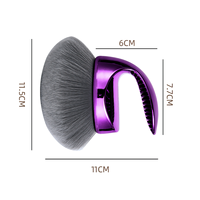 Pinceau à poudre libre surdimensionné à tête champignon en poils synthétiques avec manche en plastique, idéal pour le blush et le gloss à lèvres - Meilleure vente